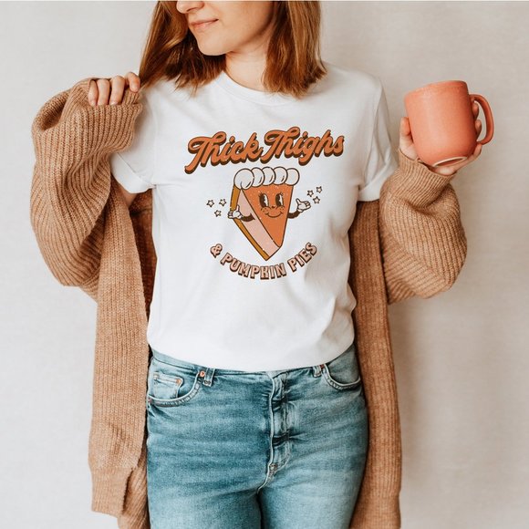 SimplyBeverly Tops - Thick Thighs and Pumpkin Pies Fall T shirt